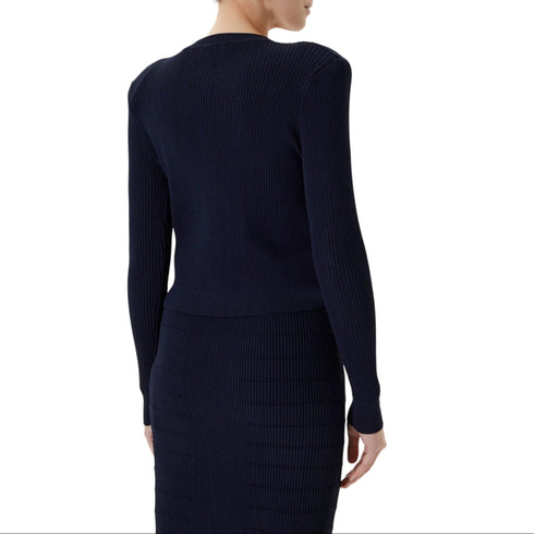 Cardigan Donna Emmie, con bottoni in metallo, tasche applicate e girocollo